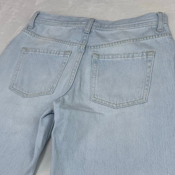 We The Free Jeans Maggie Mid Rise 26 Light Wash Straight Distressed Button Fly - Picture 7 of 16